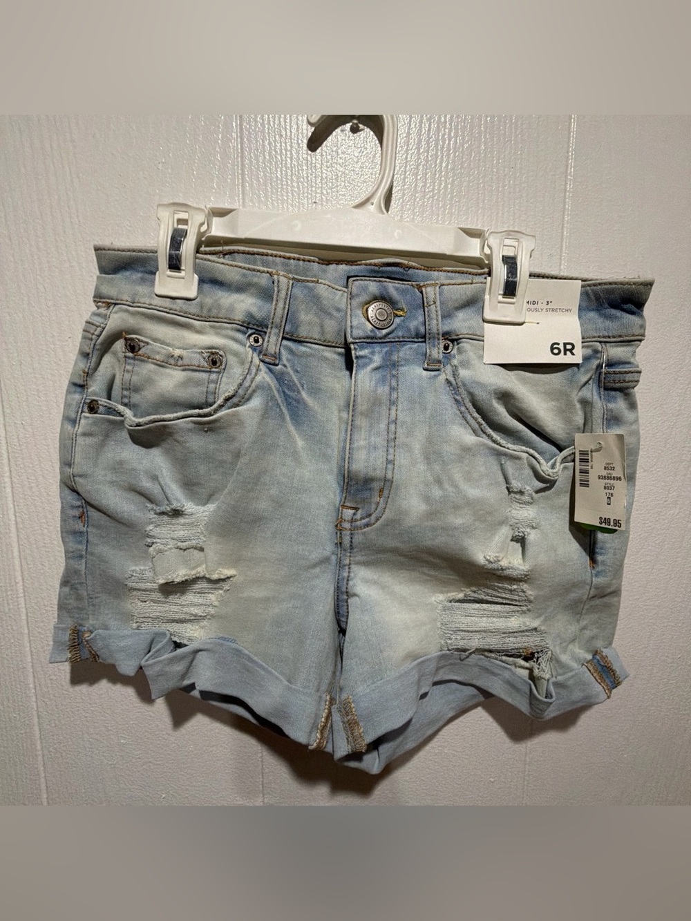 Aeropostale Light Blue Distressed Denim Shorts